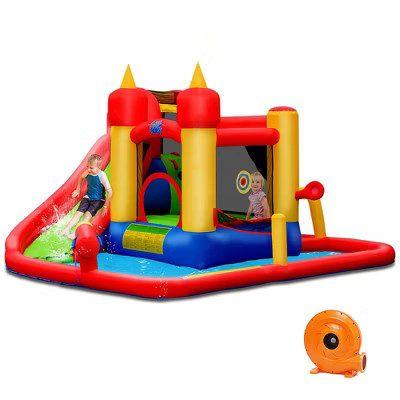 Costway Inflatable Water Slide Jumping Bounce House Bouncy Splash Park | Target