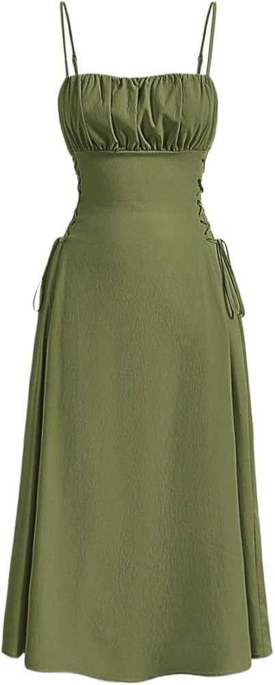 Women's 2024 Summer Plain Cami Long Dress Cami Dress Strap Dress | Amazon (US)