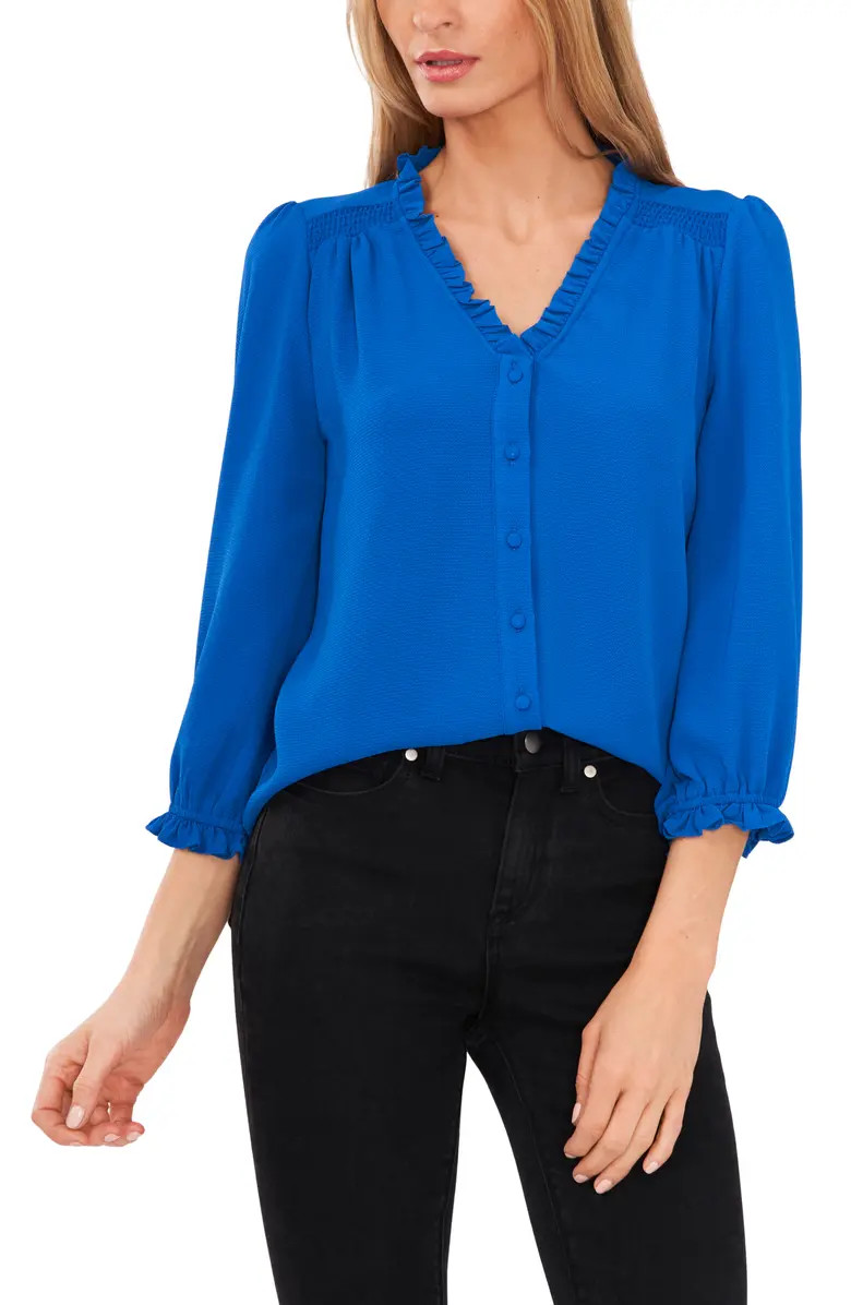 CeCe Ruffle V-Neck Blouse | Nordstrom | Nordstrom