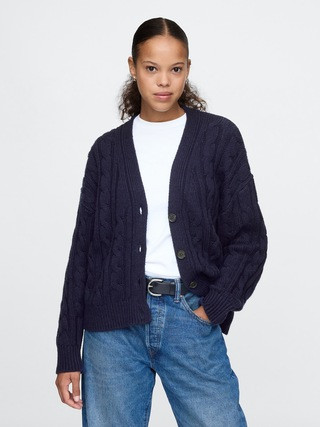 Oversized Cable-Knit Cardigan | Gap (US)
