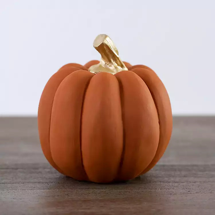 Dark Orange Chalk Paint Pumpkin | Kirkland's Home