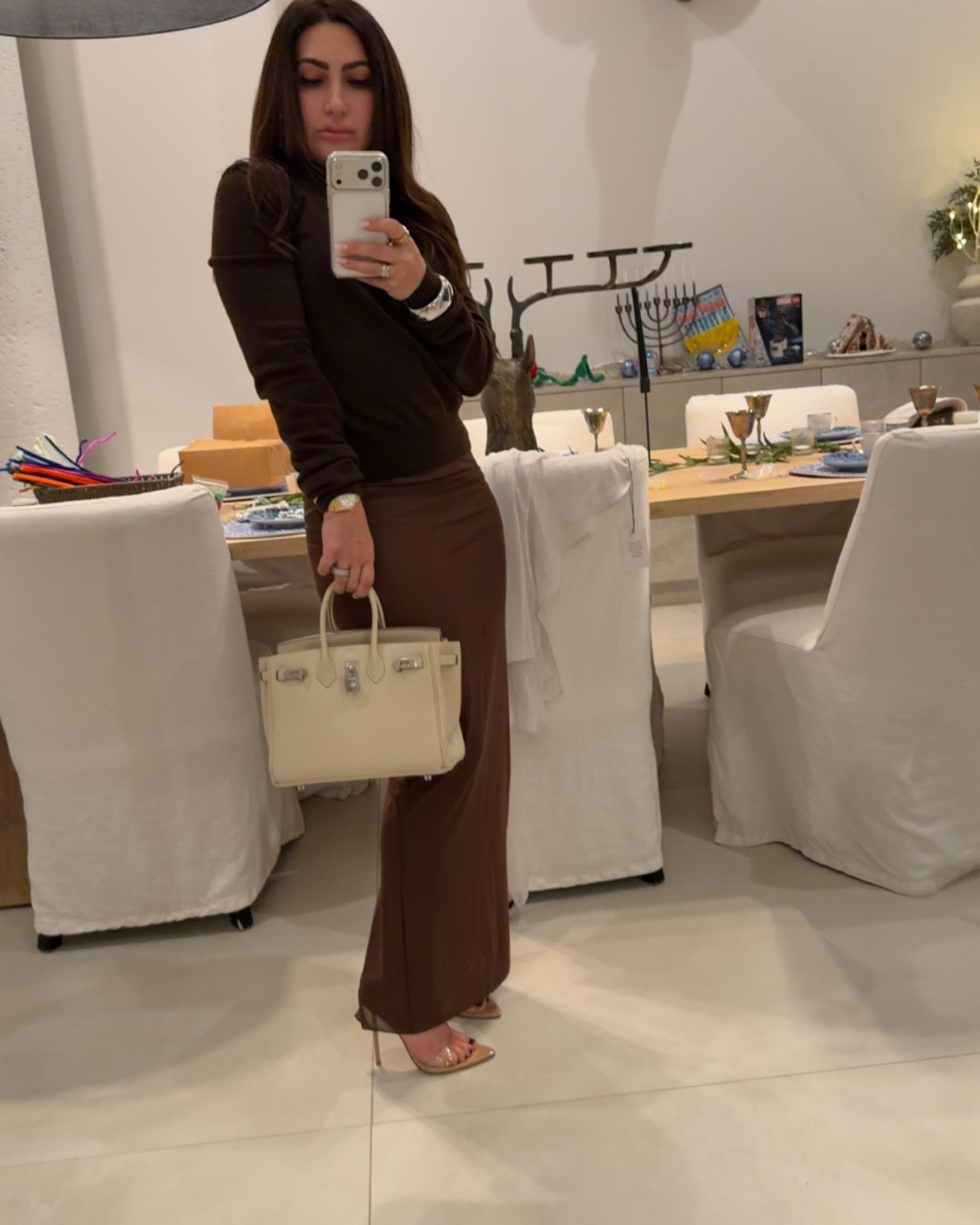 Otd winter wear #sheerskirt #hermesbirkin #femmela 

#LTKootd #LTKSeasonal #LTKgrwm