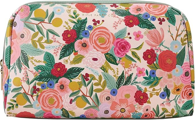 RIFLE PAPER CO. Garden Party Large Cosmetic Pouch for Storing Small Accessories, Includes Gold Zi... | Amazon (US)