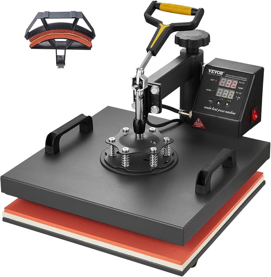 VEVOR 2 in 1 Heat Press Machine for T Shirts and Hats, 15x15 Inch Professional Swing Away Digital... | Amazon (US)