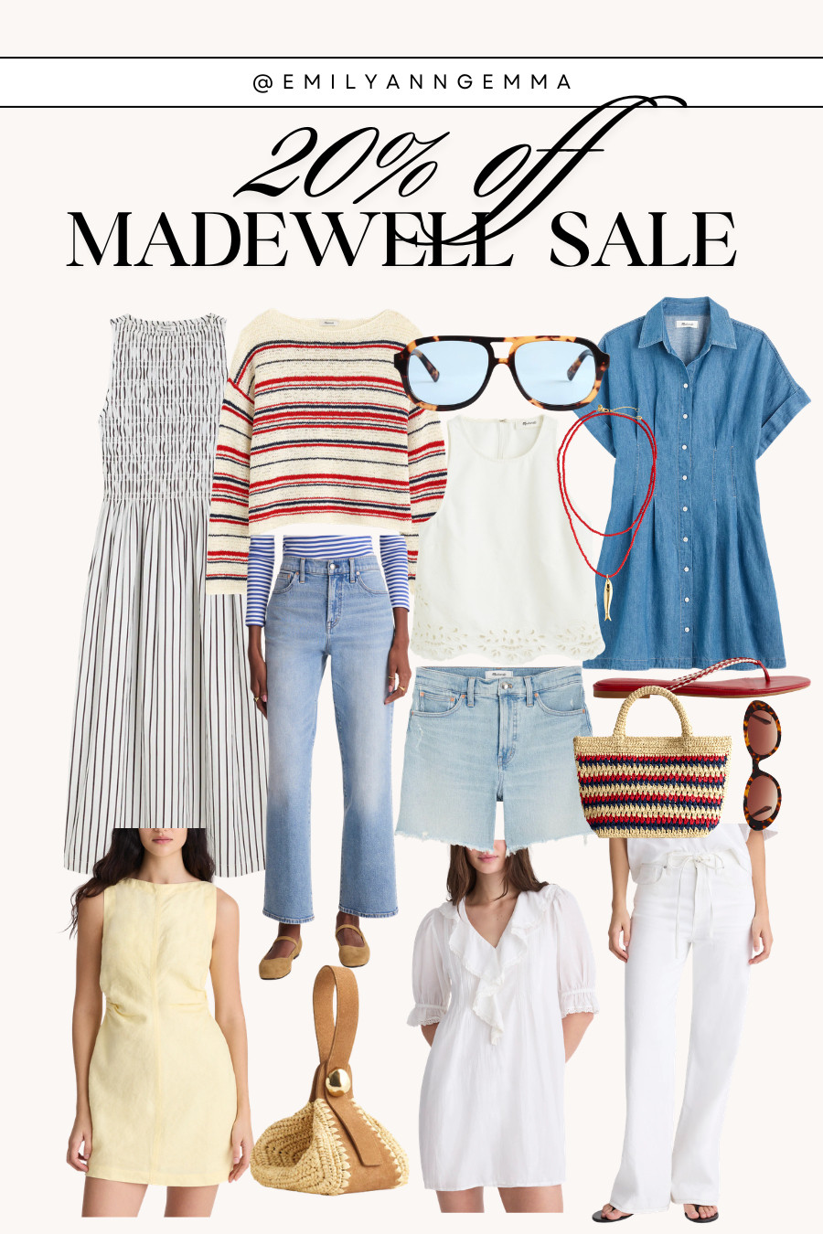 Madewell 20% off sale with code LTK20🤍

Summer outfits
Summer dresses
Denim shorts
Straw bags
Sunglasses
Emily Ann Gemma 

 #LTKxMadewell #LTKootd #LTKSeasonal