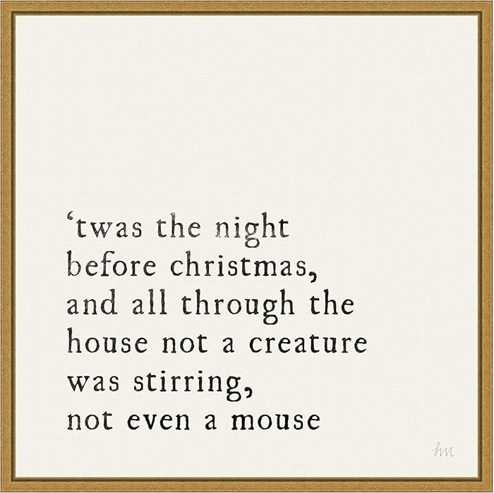 Amanti Art Framed Canvas Wall Art 16x16 Simple Christmas I Cream by Laura Marshall, Framed Wall A... | Amazon (US)