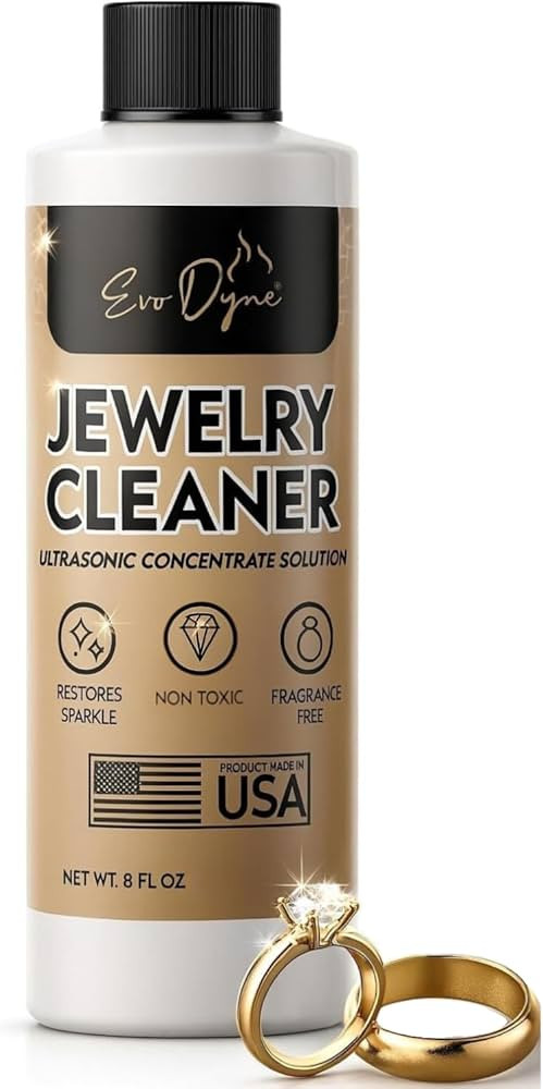 Ultrasonic Jewelry Cleaner Solution (8oz) Concentrated Jewelry Cleaner for Diamonds, Gold, Silver... | Amazon (US)
