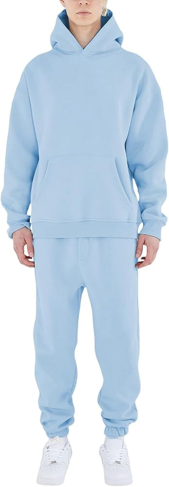 HHGKED Men's Sweatsuits 2 Piece Outfits Baggy Travel Vacation Fashion Clothes Casual Hoodie Joggi... | Amazon (US)