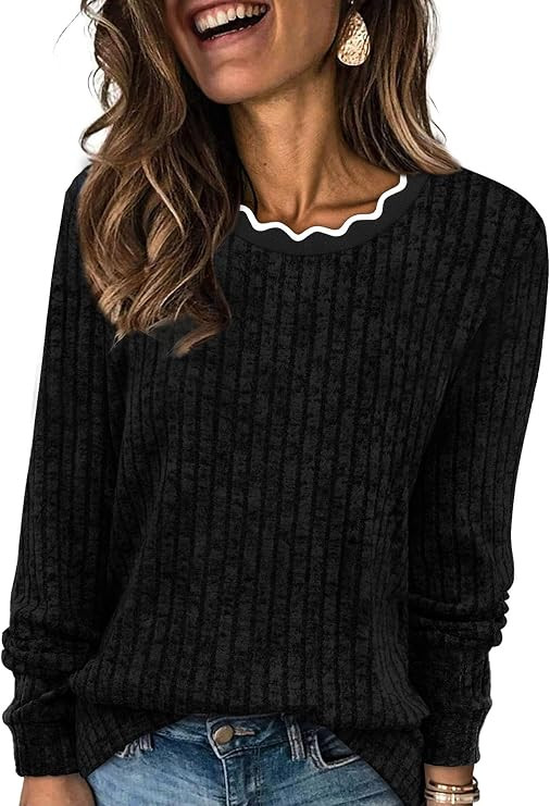 WIHOLL Womens Long Sleeve Shirts Lightweight Tunic Fall Top Sweaters 2026 | Amazon (US)