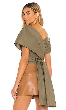 L'Academie The Fantasia Top in Olive Green from Revolve.com | Revolve Clothing (Global)