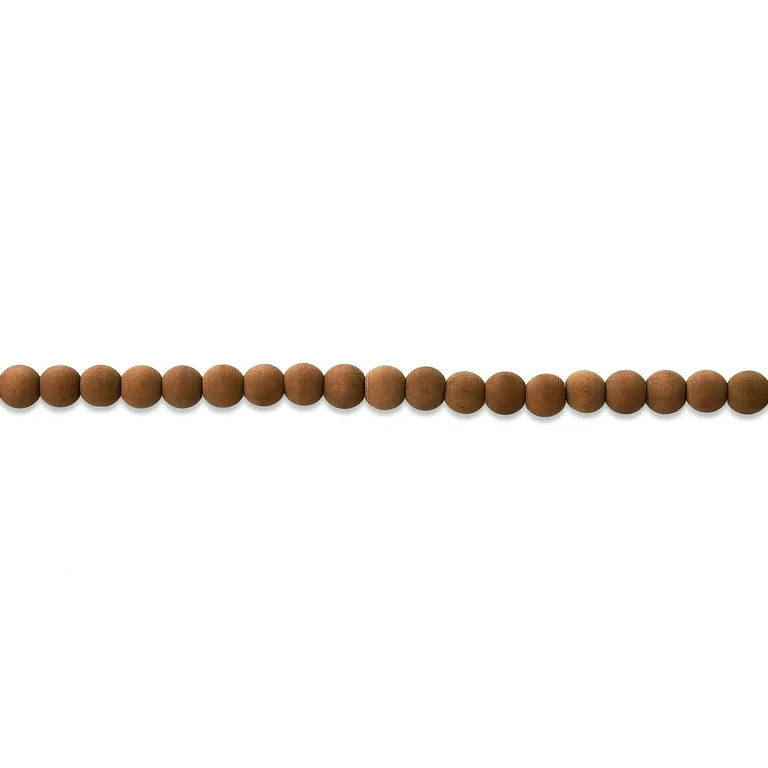 Round 14mm Wood Bead Christmas Garland, Brown, 9', by Holiday Time | Walmart (US)