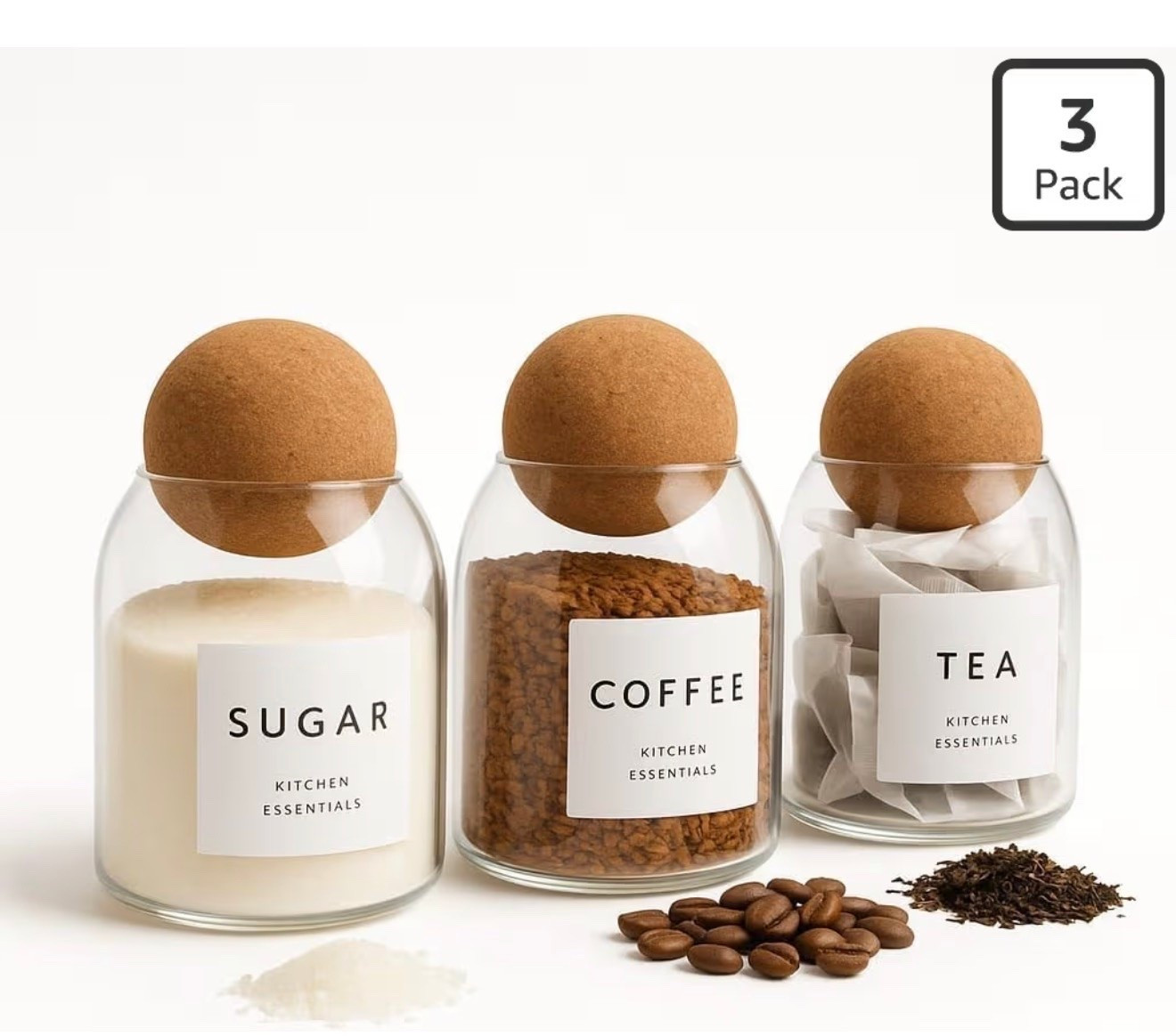 Coffee, Tea, Sugar container set cork ball

#LTKSaleAlert #LTKHome #LTKfoodie