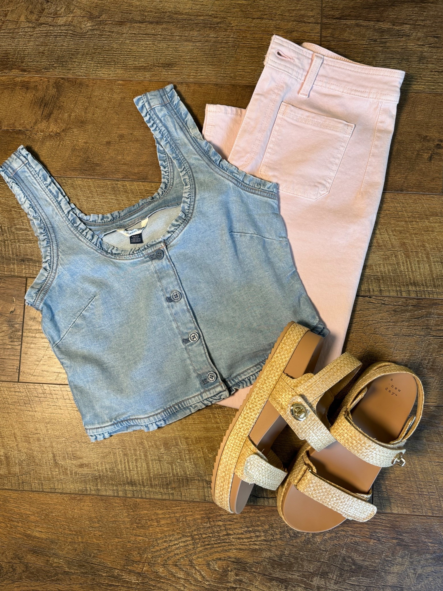 The perfect outfit brought to you by Target and American Eagle👌
5’7”/140 size 6 in high rise sailor jeans
Small in denim American Eagle top
Target Sandals are 100/10👏🙌 Wore them for hours on Sunday and never hurt my feet👌 

#LTKootd #LTKMothersDay #LTKWorkwear