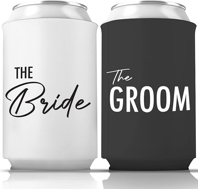 Pretty Robes Bride and Groom Can Coolers Couples Collapsible Bottle and Can Sleeves Insulator Cou... | Amazon (US)
