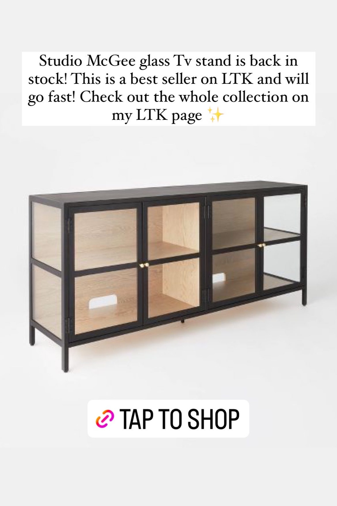 Studio McGee glass tv stand from Target is back in stock! This is a best seller and part of a whole living room collection linked below 

#LTKFind #LTKhome #LTKfamily