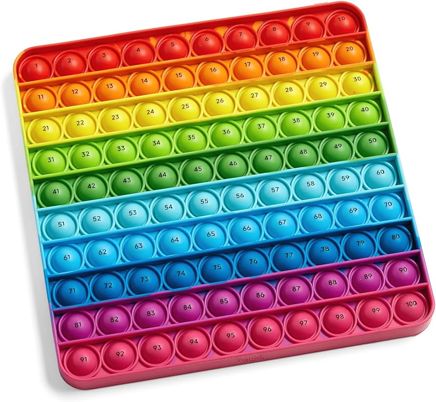 hand2mind Hundred Board Sensory Bubble Popper, Pop Fidget Toys for Kids, Multiplication Board, Ma... | Amazon (US)