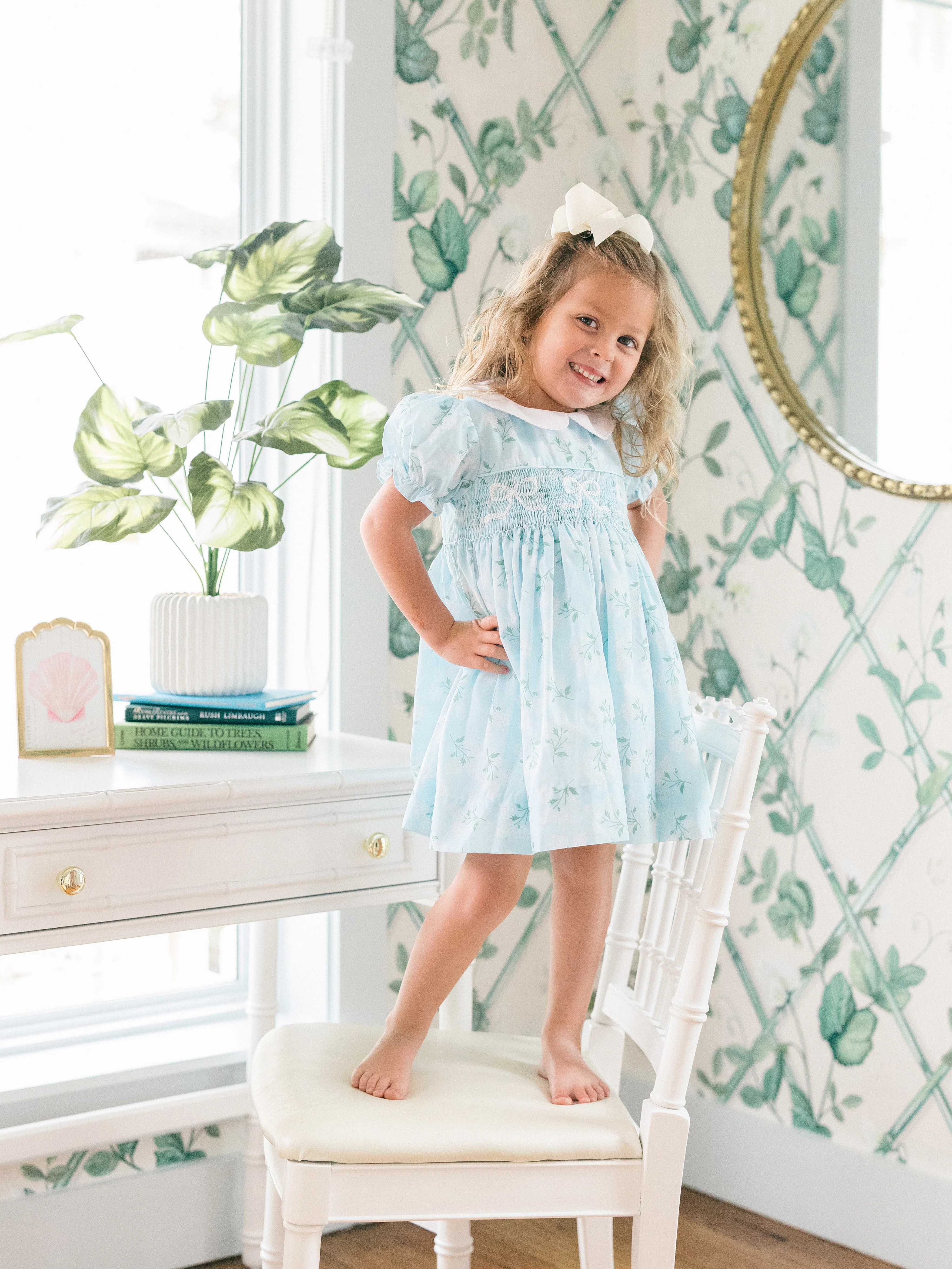 Collared Hydrangea Smocked Dress | Poppy Kids Co