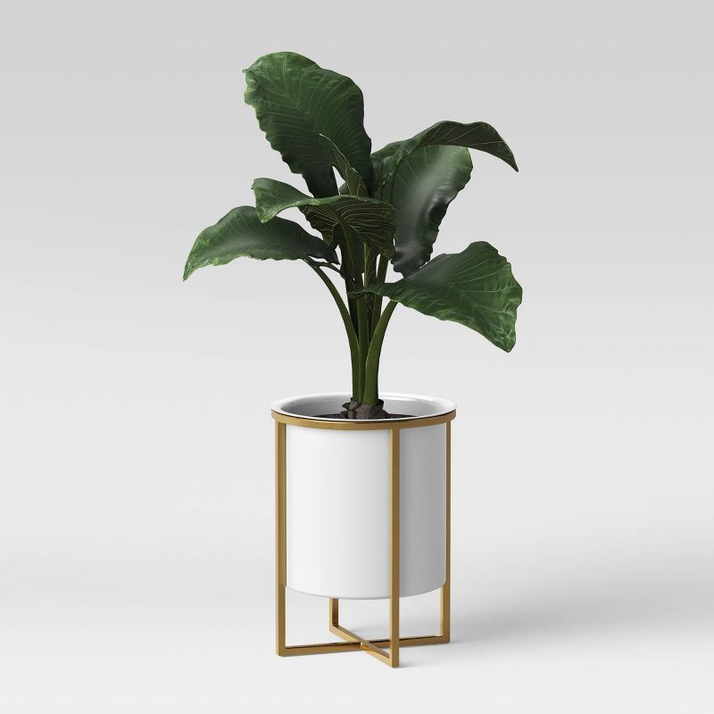 Iron Planter With Brass Stand White - Project 62™ | Target