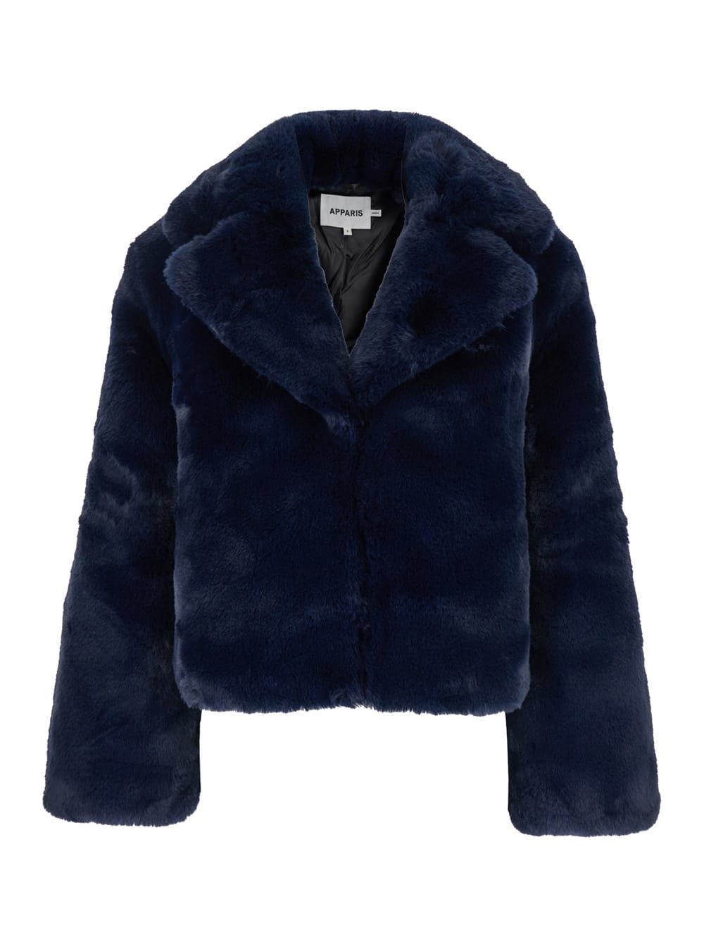 Apparis miller Blue Short Coat With Revers In Eco Fur Woman | Italist.com US