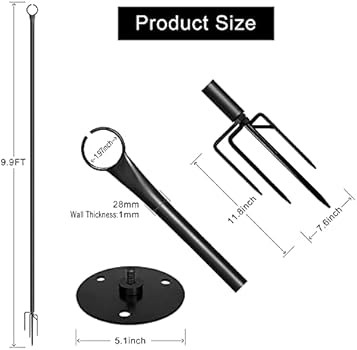 Danshinro String Light Poles for Outdoor,3 Functions Light Poles with Hooks to Hang String Lights... | Amazon (US)