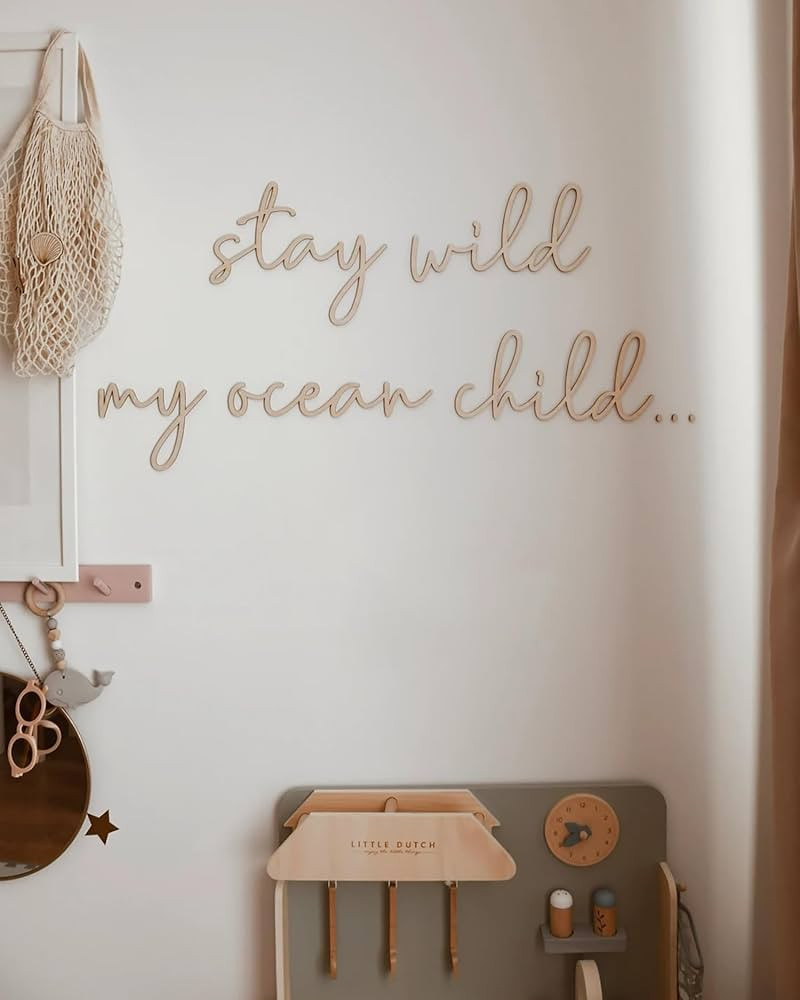Stay Wild My Ocean Child Wall Decor,Boho Nursery Wall Art,Ocean Themed Sea Turtle Scallop Wall Ar... | Amazon (US)