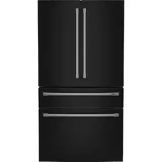 36 in. 23.2 cu. ft. Counter-Depth 4-Door French-Door Refrigerator in Matte Black w/ Dual-Dispense AutoFill Pitcher | The Home Depot