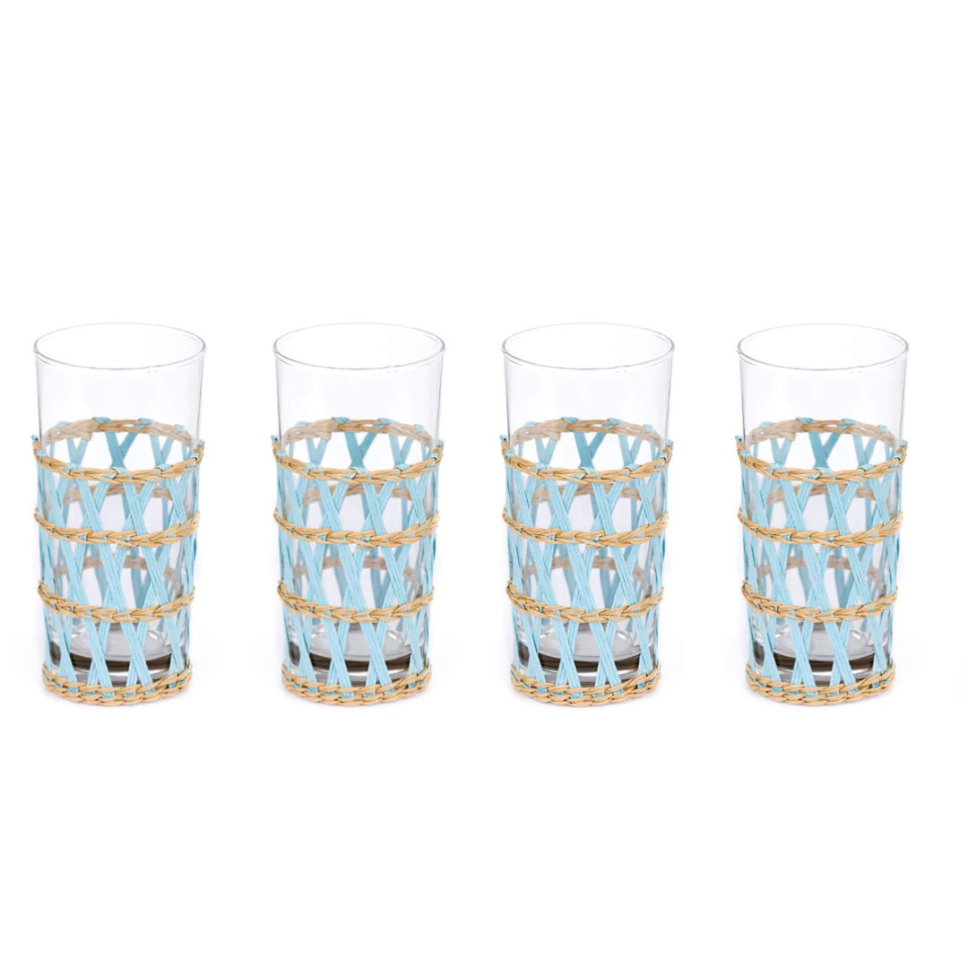 Island Wrapped Ice Tea Light Blue, Set of 4 | Amanda Lindroth
