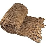 Home Soft Things Brown Throw Blanket Knitted Tweed Throw 50'' x 60'', Amphora, Super Soft Cozy Warm  | Amazon (US)