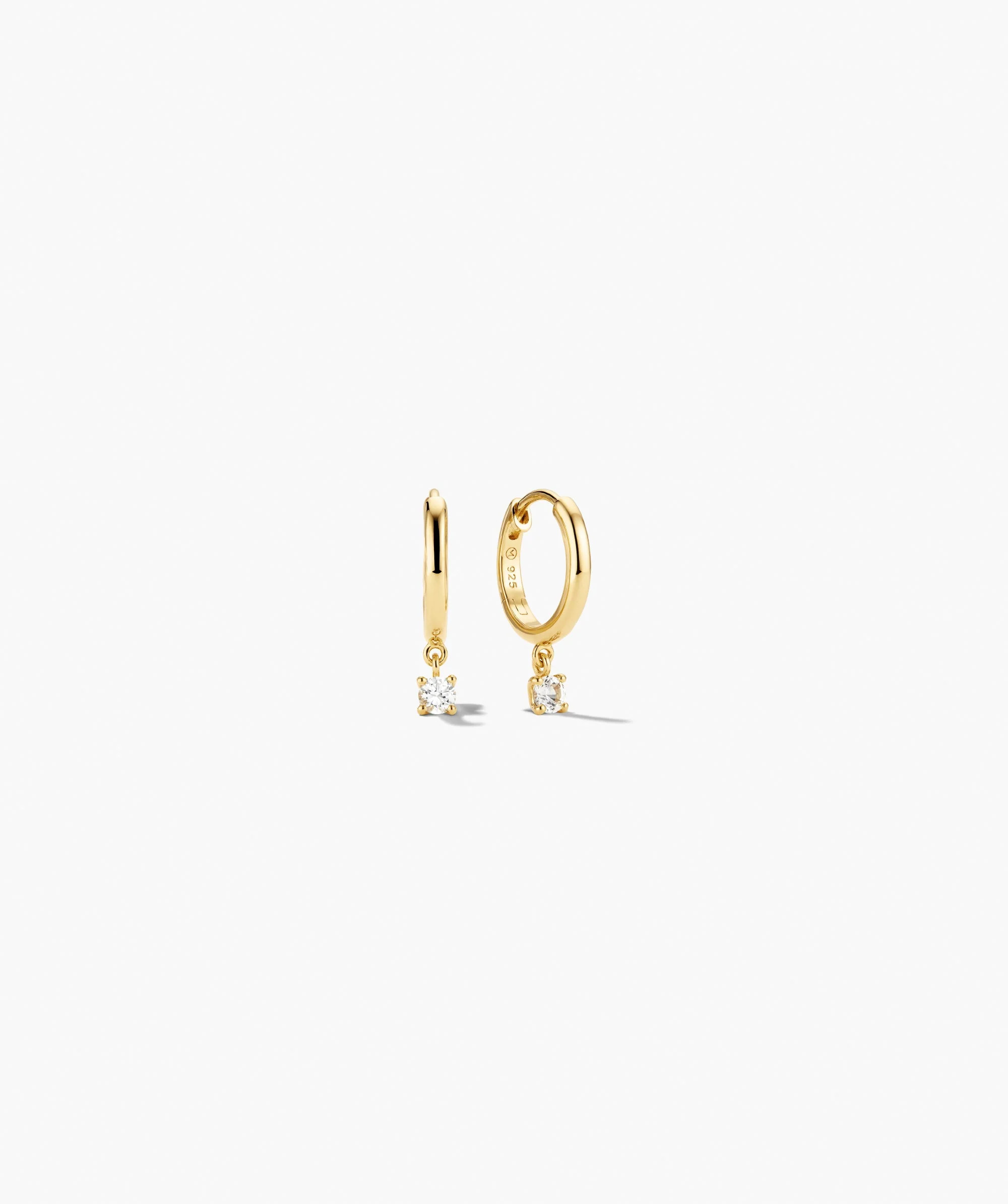 Round Lab Grown Sapphire Hoops | Mejuri Fine Crew