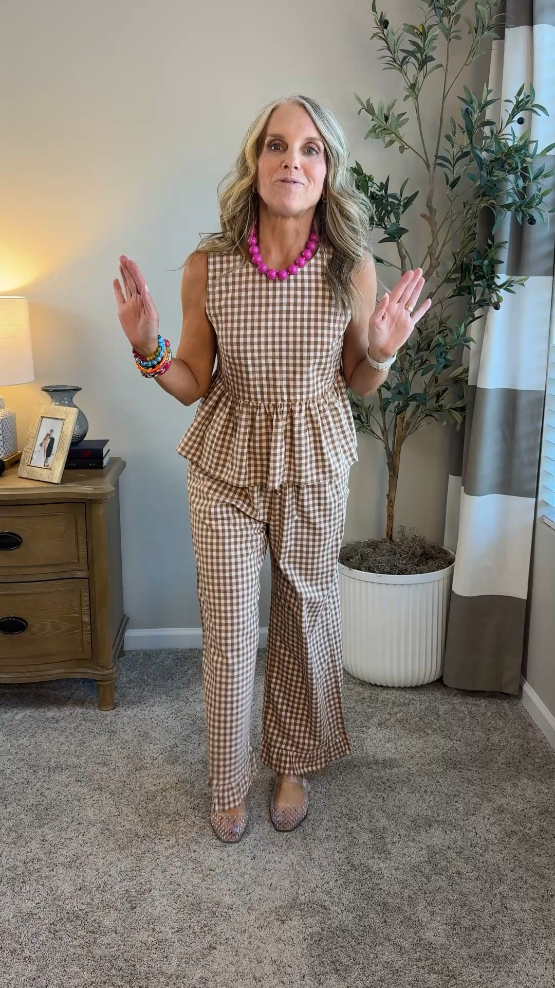 Gingham has become my personality. HA! Love these two pieces from different Amazon sets. Get more bang for your buck. Wearing smalls. Use COAST20 on Allie + Bess

#LTKootd #LTKgrwm #LTKOver40