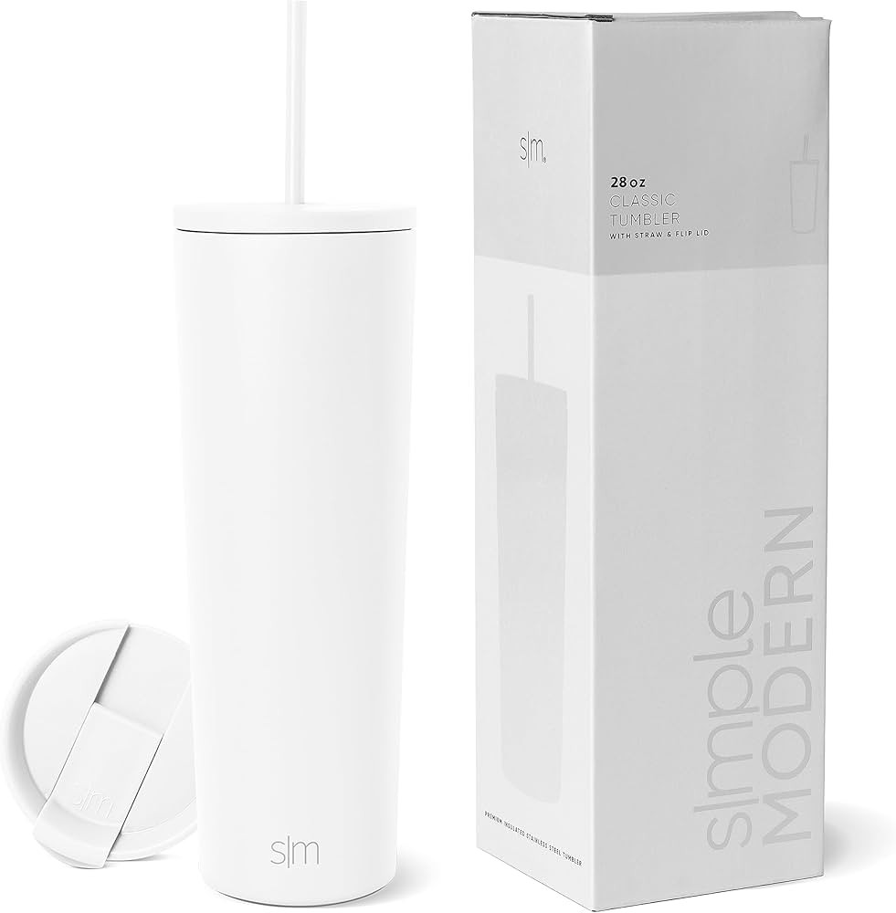 Simple Modern Insulated Tumbler with Lid and Straw | Iced Coffee Cup Reusable Stainless Steel Wat... | Amazon (US)