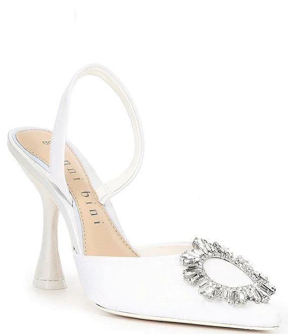 Bridal Collection Vivyee Satin Rhinestone Pointed Toe Pumps | Dillard's