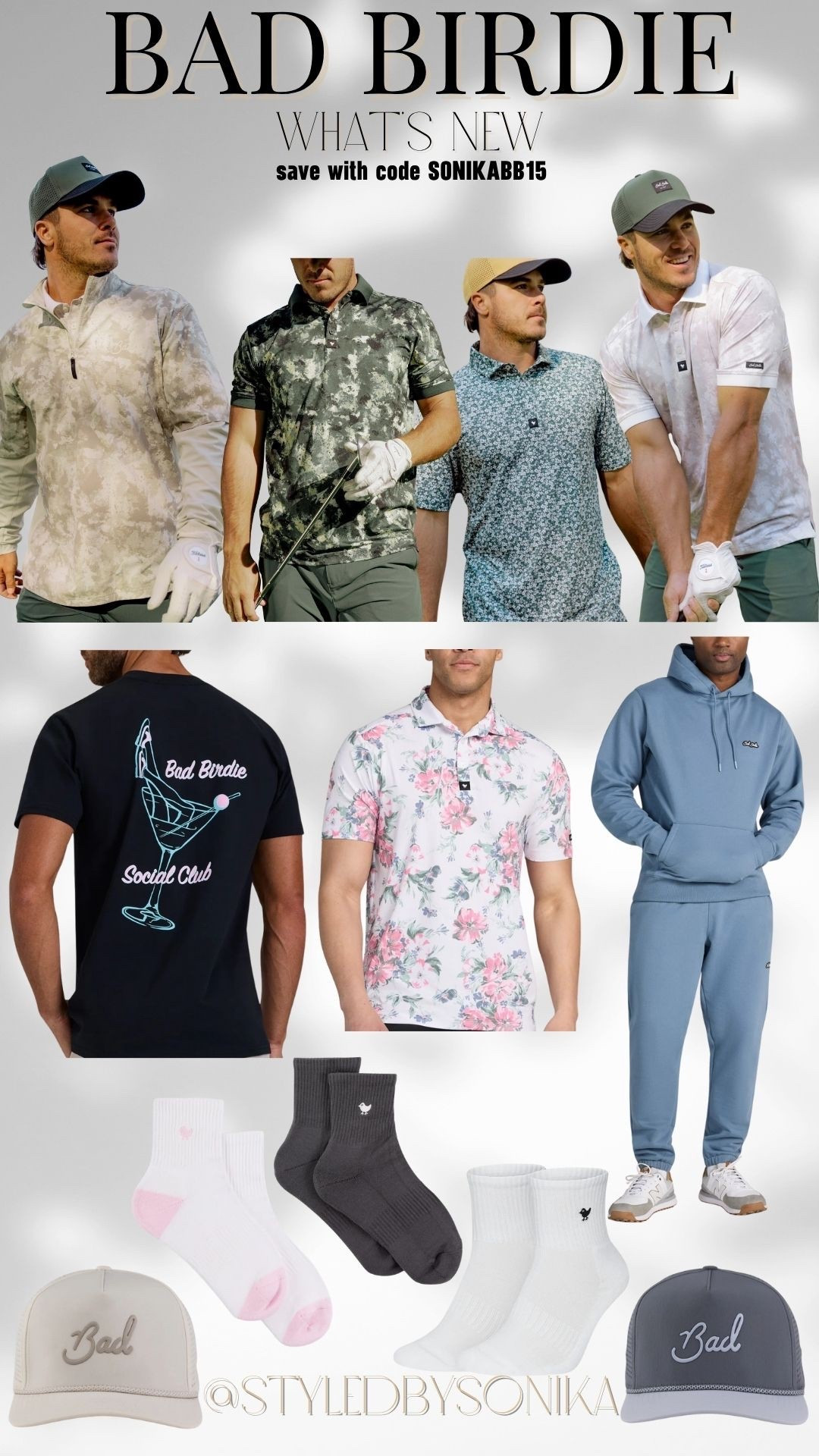 Bad birdie new arrivals 
Save with discount code SONIKABB15
Mens gift ideas
Golf attire


#LTKActive #LTKMens #LTKSaleAlert