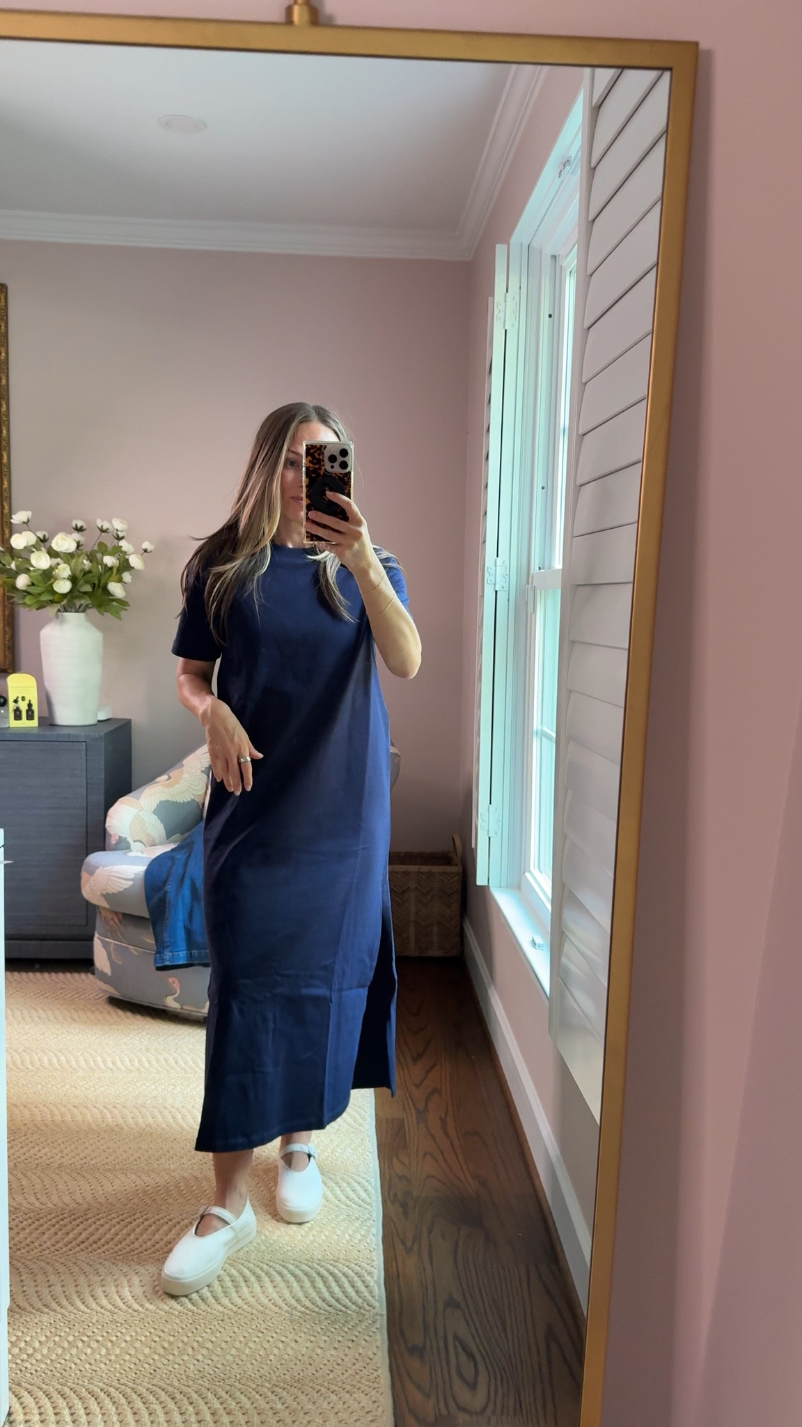 This is the Sezane Emy Dress in Navy

#LTKgrwm #LTKPetite #LTKOver40