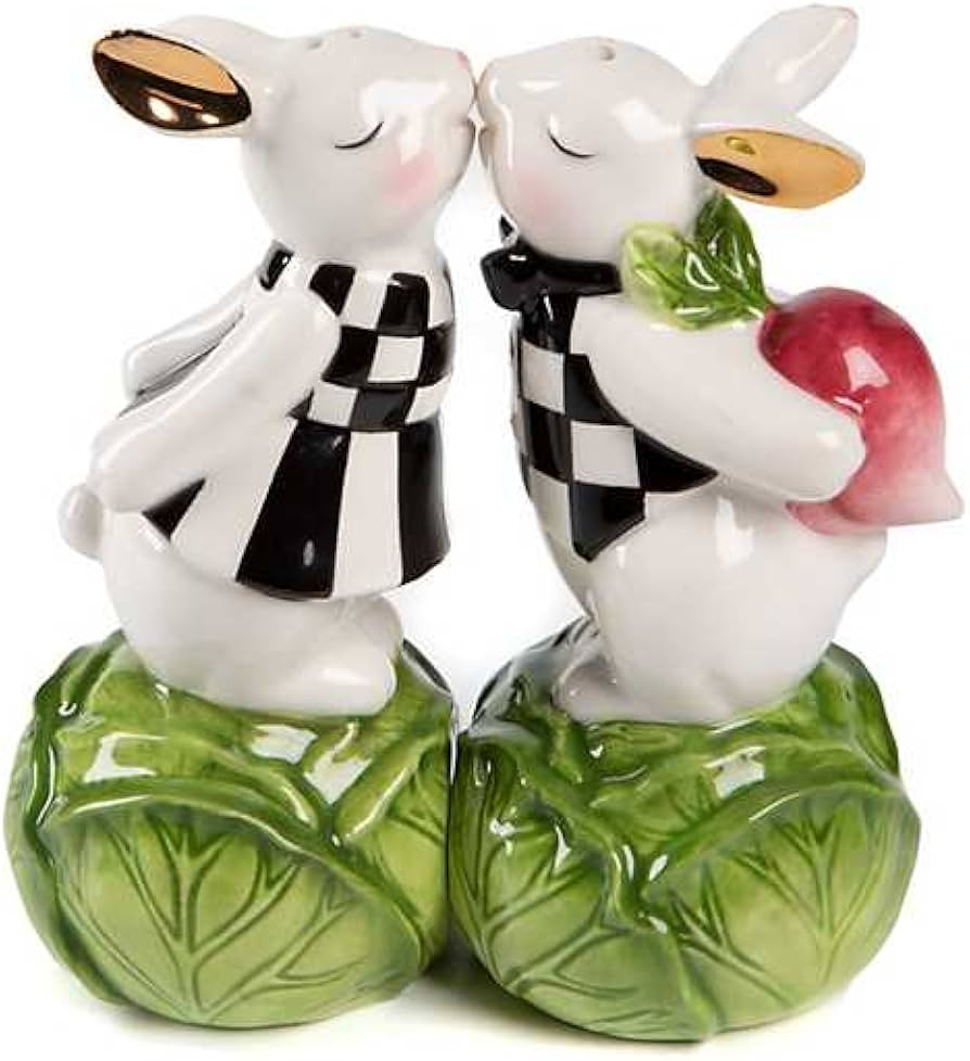 MacKenzie-Childs Cabbage Garden Salt & Pepper Set, SMALL, Black/White | Amazon (US)