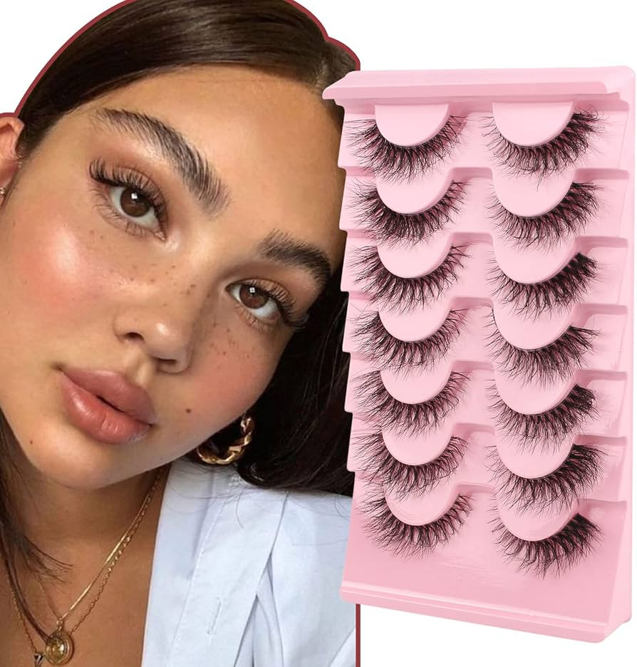 Oreola False Eyelashes Textured Cat Eye Lashes with Transparent Band Faux Mink Eyelashes Natural ... | Amazon (UK)