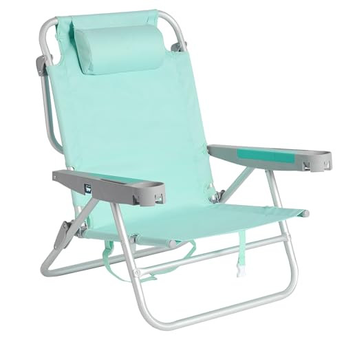 SUNNYFEEL Extra Wide Low Beach Chair 5 Position Lay Flat 500 LBS Heavy Duty, XL Oversized Portabl... | Amazon (US)
