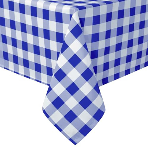 Hiasan Royal Blue Checkered Tablecloth Square - Stain Resistant, Waterproof and Washable Gingham Table Cloth for Holiday Dinner and Outdoor Picnic, 60 x 60 Inch | Amazon (US)
