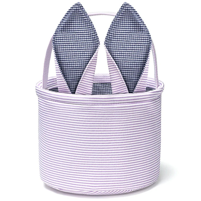 Ayieyill Easter Basket, Easter Bunny Baskets for Kids with Cute Rabbit Ears Stripe, Easter gift b... | Walmart (US)