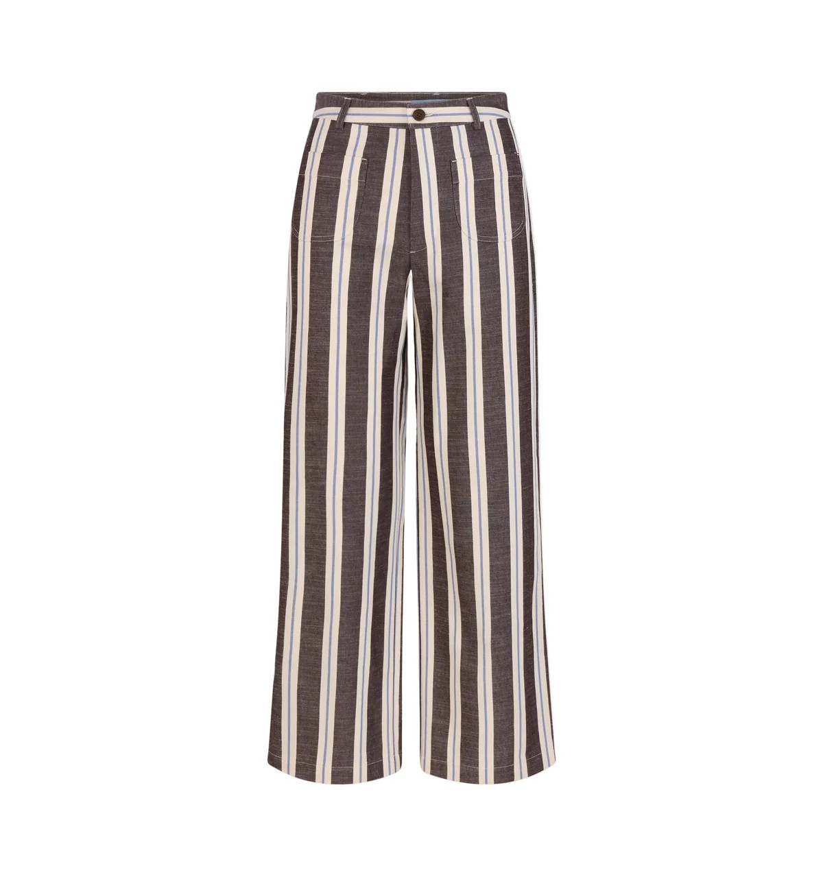 The Mindy Pant in Coln Ticking Stripe Chocolate | Over The Moon