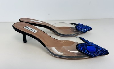 Alaia Paris Pointed Toe Heart Embellished Kitten Heel Mules Size UK 9 EU 42 | eBay US