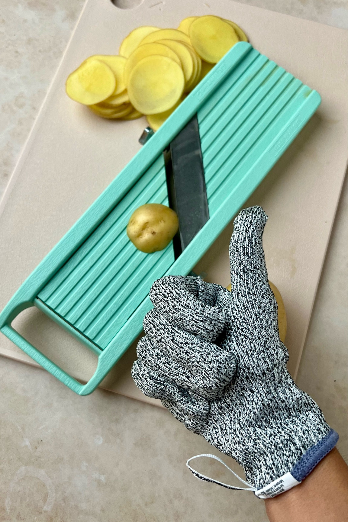 The most popular Japanese slicer. Adjustable blade makes slices of varying thickness; Ranging from fine to medium. Also with the coarse replaceable blades the Benriner is capable of cutting slices of three different sizes. Use with a glove to avoid cuts. 

#LTKHome #LTKStyleTip