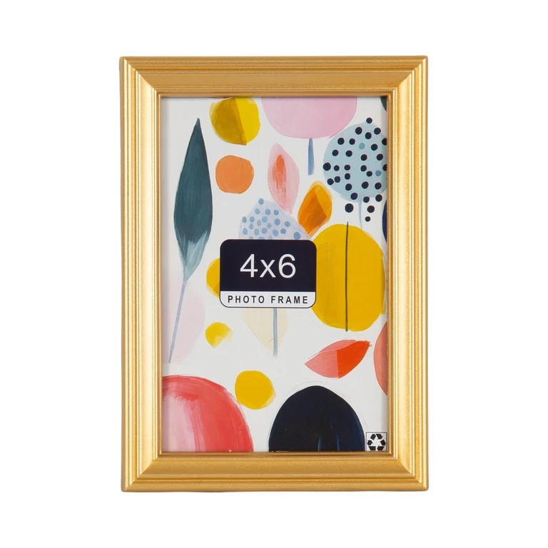 DesignOvation 4x6 Casual Gold Decorative Tabletop Picture Frame | Walmart (US)