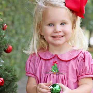 Single Smocked Tree Red Gingham Dress | Classic Whimsy