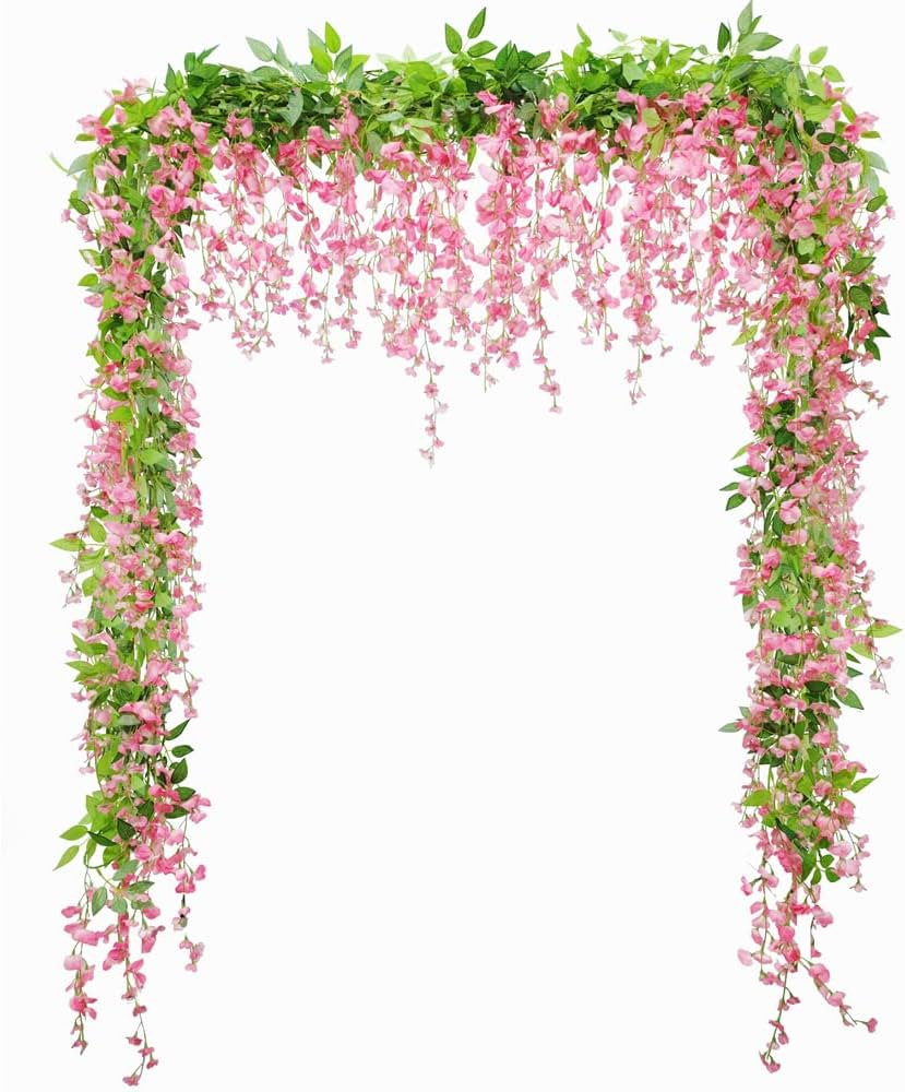 FOEVAFLO Artificial Wisteria Flowers Garland, Hanging Vines with Flowers for Wedding Arch, Party,... | Amazon (US)