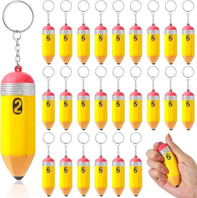 Pencil Keychains Bulk for Teacher Appreciation Gifts Cute Foam Squeeze Pencil Charms Keychains fo... | Amazon (US)