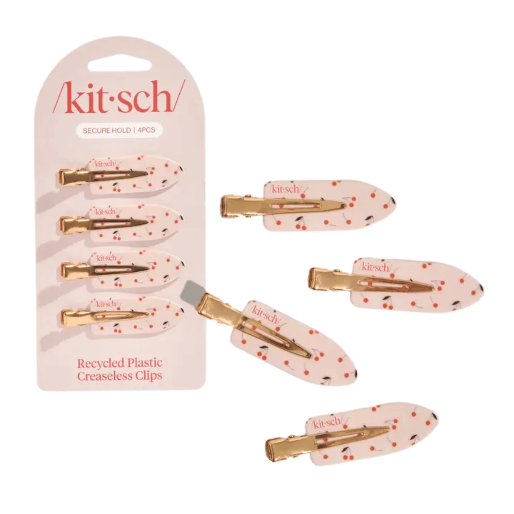 Kitsch Recycled Plastic Creaseless Cherry Print Clips (4 piece) #10089955 | Smallflower