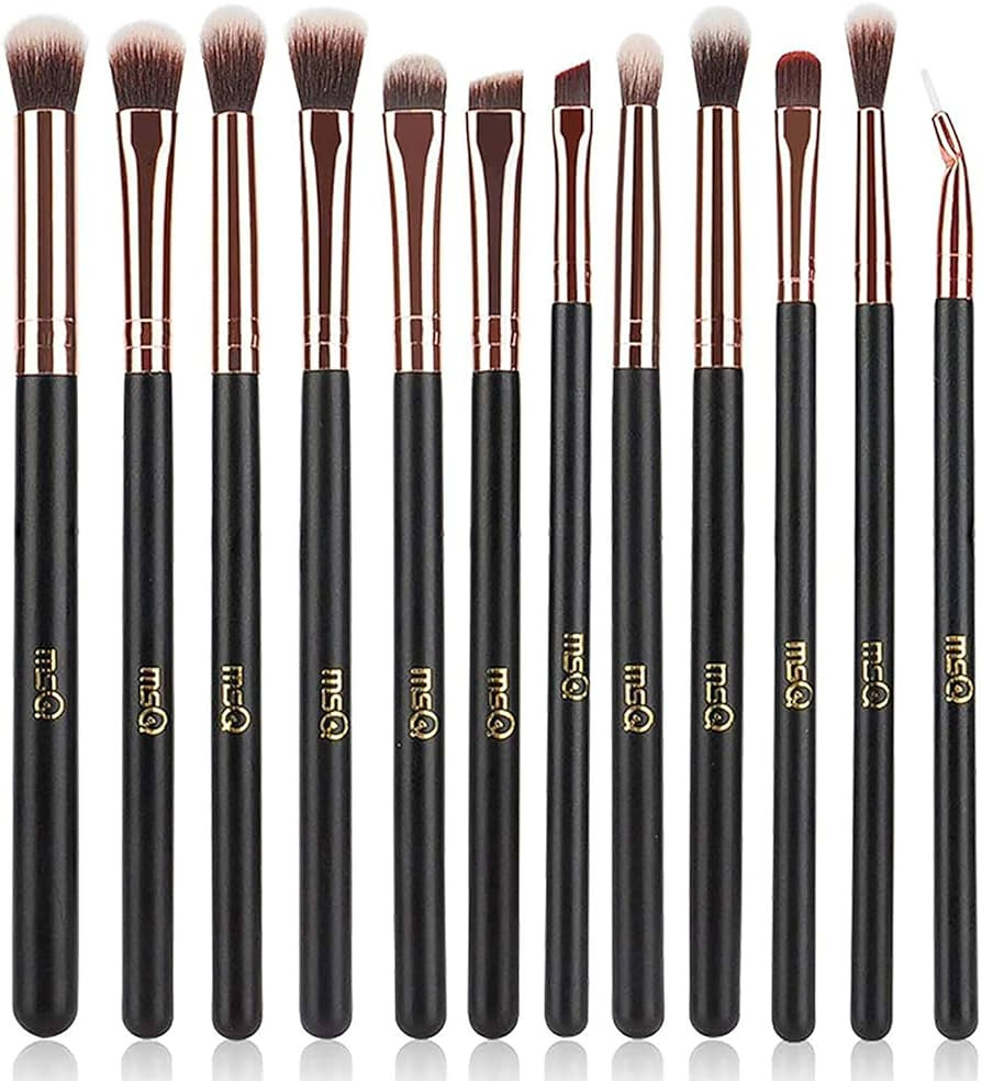 MSQ Eye Makeup Brushes 12pcs Rose Gold Eyeshadow Makeup Brushes Set with Soft Synthetic Hairs & R... | Amazon (US)