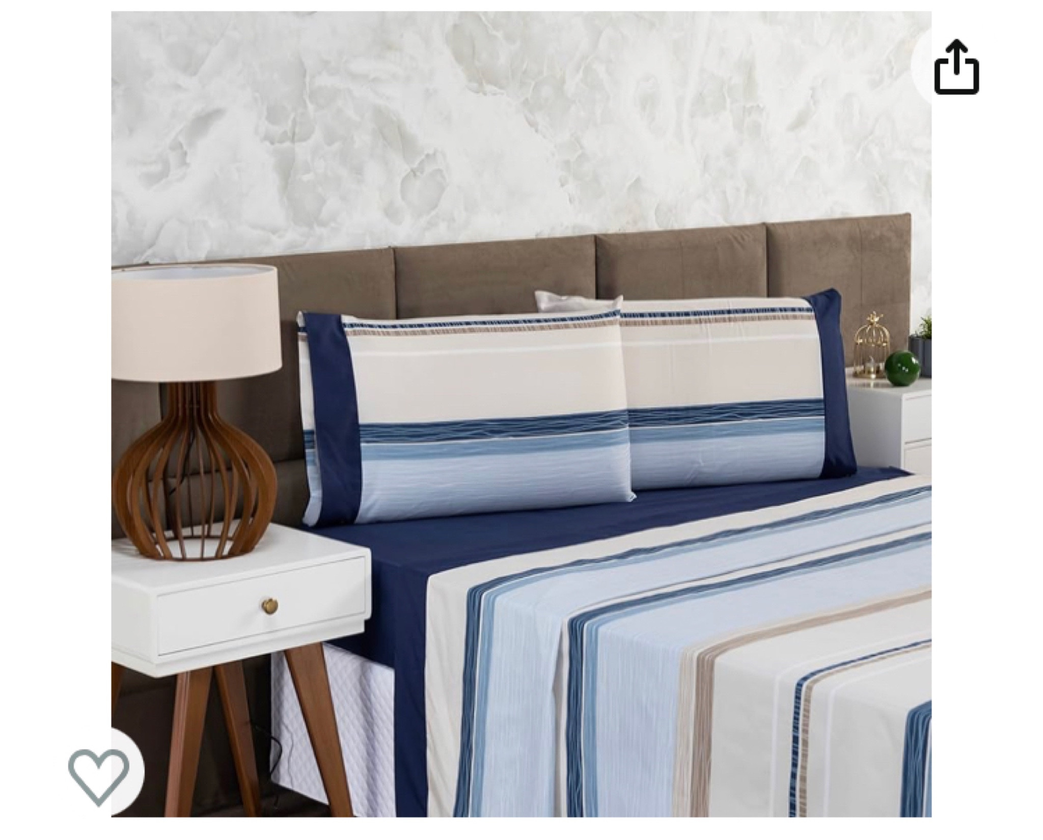 Jogo de Lençol Queen 4 Peças Estampado 200 Fios Casa Dona (Azul e Listras)

#LTKhome #LTKparties #LTKbrasil