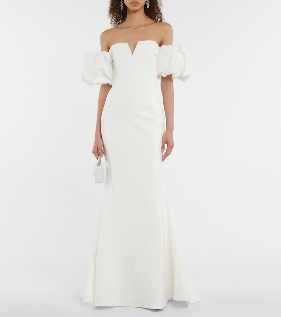 Bridal Genevieve off-shoulder crêpe gown | Mytheresa (US/CA)